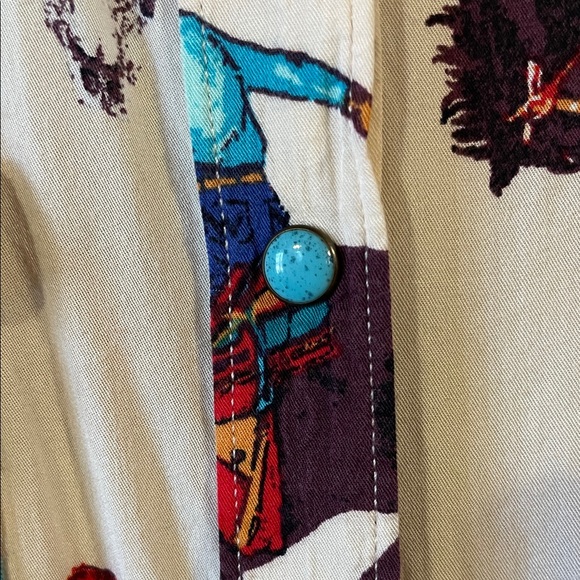 Wrangler Retro Western Cowboy Print Button-Up Shirt - Picture 4 of 5
